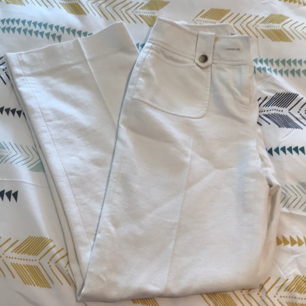 Ann Taylor wide leg, white, lined pants